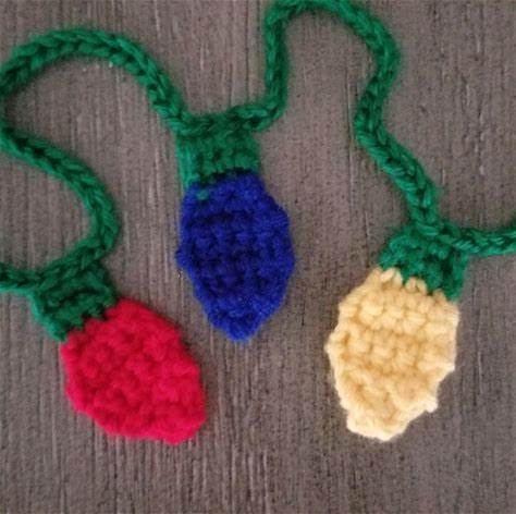 Christmas Light Bulb Applique Crochet Pattern , PDF Download, Holiday Decor