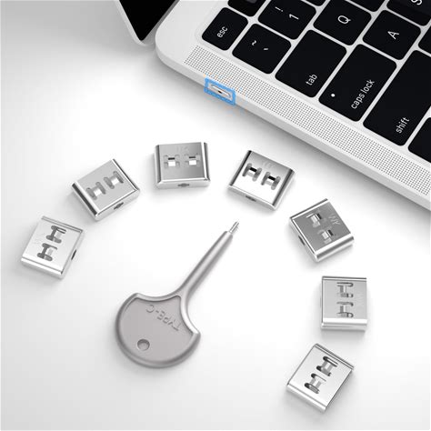 7PCS USB Type C Anti-Theft Security Lock With 1 Anti-Break Metal Key Physical Containment,Universal Compatibility For All Type-C Devices, Enhanced