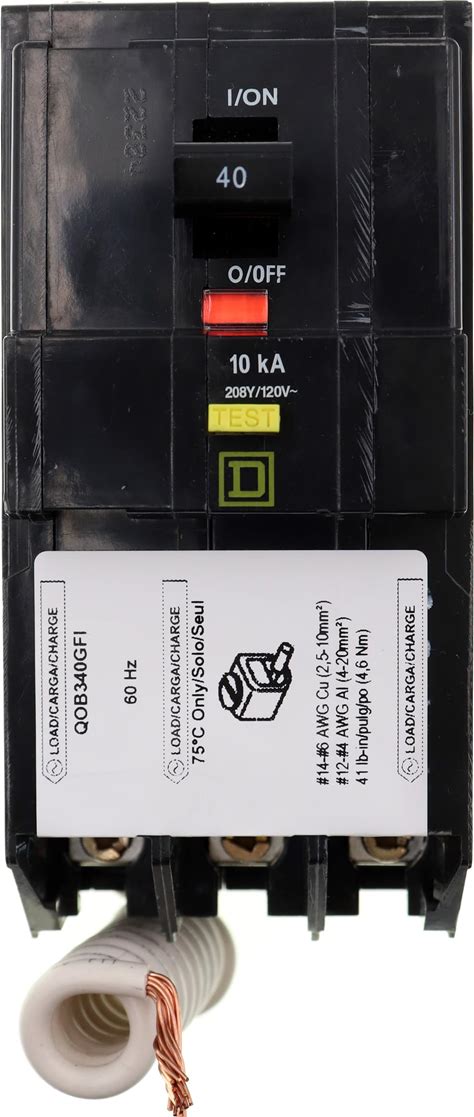 Square D Bolt On Circuit Breaker, 40 Amps, Number Of Poles: 3, 120/208VAC AC Voltage Rating