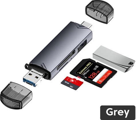 Beverlytrend Universal 6 in 1 Card Reader | USB3.0 Multi-Function Adapter, 6 In1 Card Grey / China Mainland
