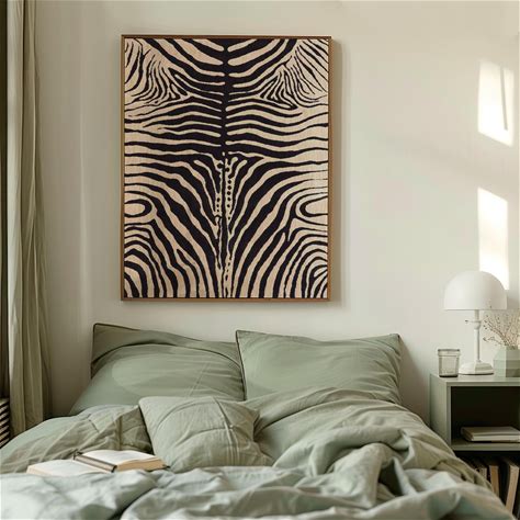 Zebra Print Poster, Rustic Animal Print Art, Black And Beige Abstract Animal Poster, Country Style Wall Decor, Nature Inspired Home Decor