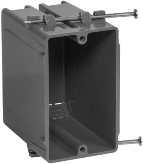 1 Gang 18 Cu. In. PVC New Work Standard Switch & Outlet Wall Electrical Box Gray