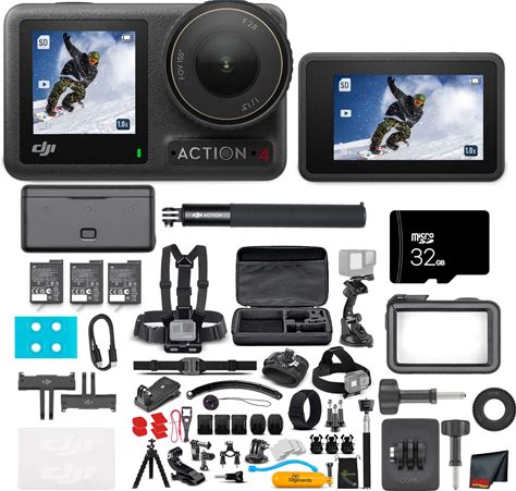 DJI Osmo Action 4 Camera Adventure Combo - Waterproof Action Camera With 4K UHD Video, 1/1.3" Sensor, Stabilization, Dual Screens, For Vlogging,