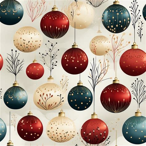 Christmas Bulbs Pattern 13 Fabric Quilting Cotton / Fat Eighth - 9" X 21"