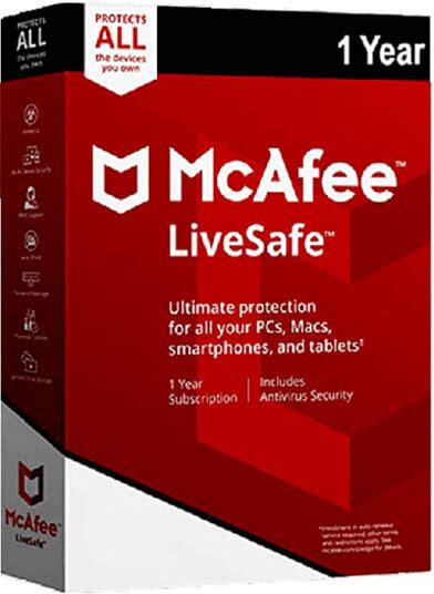 Mcafee Livesafe - Unlimited Devices - 1 Year Subscription (Download)