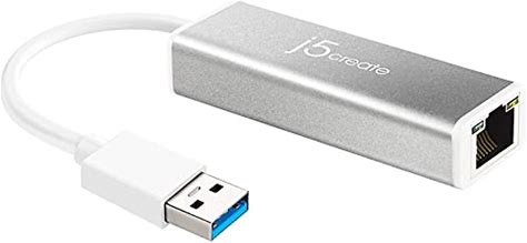 J5create USB 3.0 To RJ45 Gigabit Ethernet Adapter, 10/100/1000 Ethernet LAN Network Adapter For Mac, Windows 11/10/8.1/7, Chrome OS, Desktop, Laptop (JUE130)