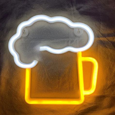 Neon Beer Sign Suitable For Battery Powered And USB Powered Glow Sign Gift For Husband LED Beer Neon Sign