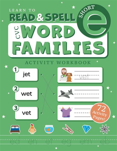 Learn To Read & Spell Short E CVC Word Families Activity Workbook: Writing Practice For Beginner Readers Ages 4 - 7, Color Edition (Learn To Read, ...