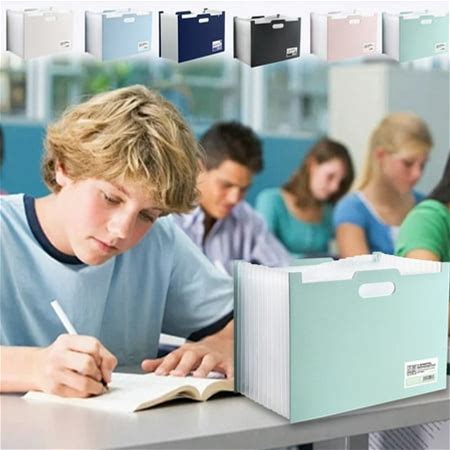 File Organizer Binder File Manager 13 Pocket Expandable Folders Portable Monthly Billing Receipt Manager Color Tags Suitable For Items In Homes Office