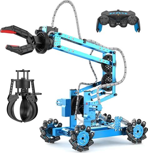 Robot Arm Kit Toys, Flexible Remote Control Robotic Arm With 360 Gripper And Wheels, 2 in 1 Science Kit Best Bithday Gifts For Kids Adults, No Assembly Required Robot Arm (With Gift)