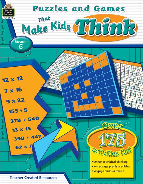 Puzzles And Games That Make Kids Think Grade 6 Book - By TCR