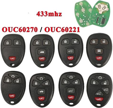 Jingyuqin 433MHZ OUC60270 5/6 Buttons Remote Control Keyless Entry Car Key Fob For Buick Chevrolet