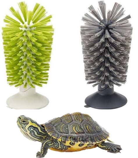 Turtle Brush With Suction Cup For Tank Scratches Back Brush Shell Cleaning Brush Scrub Red Eared Slider Turtle Exfoliate Brush For Remove Turtle Shell