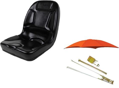 Kubota Compact Tractor Seat & ROPS Orange Canopy Set W/Rollbar Mount Farmer Bob's Parts 530000BK - 405966