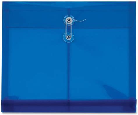 Globe Weis/Pendaflex Poly Envelopes, Side Open, 1.25 Inch Expansion, Letter Size, Blue, 5 Envelopes Per Pack (84522 Gw)