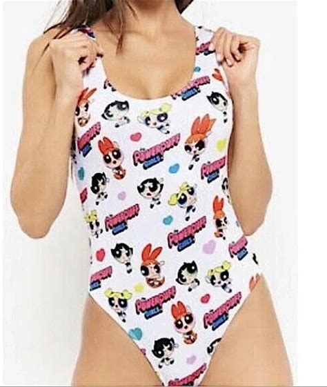 Cartoon Network Powerpuff Girls One Piece Swimsuit Size Small