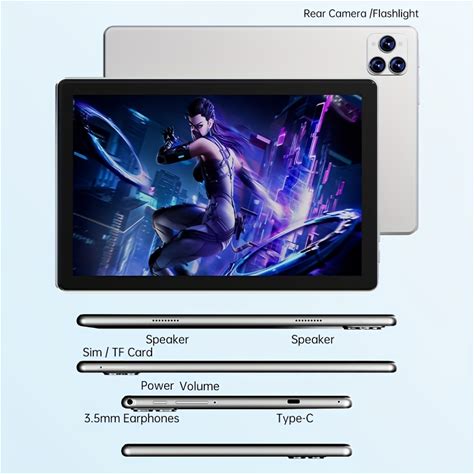 Tablet 10.1-Inch Android 14 OS Tablet, 2-In-1 Tablet With Keyboard, Case, Stylus, Headphones, USB, 16 GB, Tablet Android 15 Inch,Gaming Tablet,15