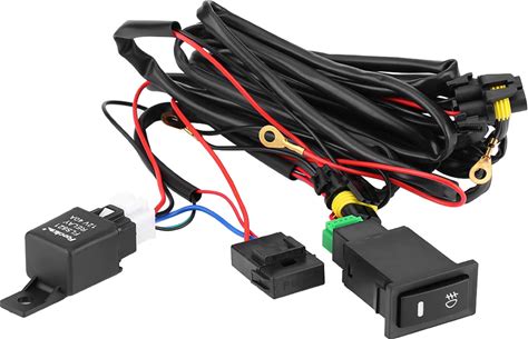 Fog Light Wiring Kit, 12V Universal Car LED Fog Light Lamp On Off Switch Wiring Harness Relay Kit For Auto Truck Off Road