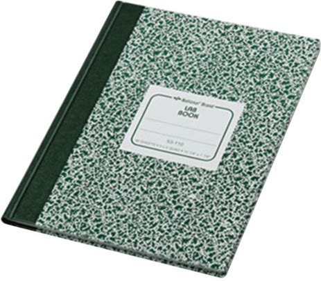 National 53110 Casebound Green Marble 10 1/8" X 7 7/8" Quadrille Ruled Lab Notebook - 96 Sheets