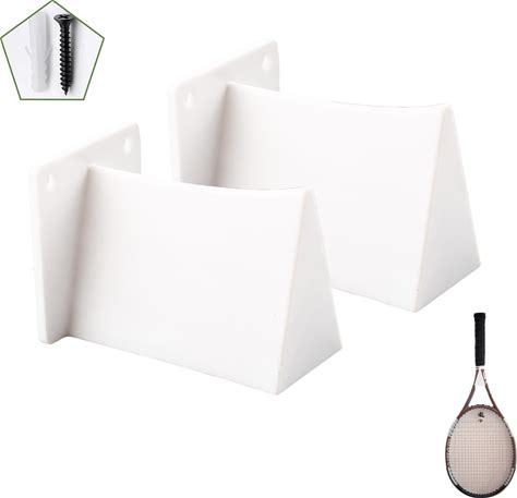 Universal Tennis Racket Holder Wall Mount - 2 Pack Storage Hooks For Tennis Rackets, Stylish Display Stand For Wall - Perfect For Garage, Bedroom, Gy