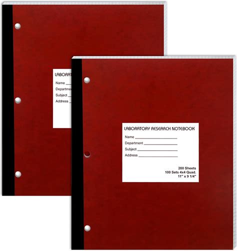 2 Pcs Laboratory Notebook Carbonless Copy Lab Notebook Duplicate Pages Quadrille 11" X