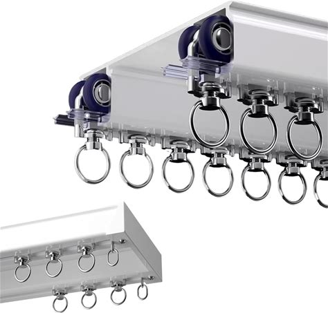 Ceiling Curtain Track, Room Divider Curtain Rod, Curtain Track Ceiling Mount, Comes With Track, Roller Hooks, Installation Hardware, For Living Room