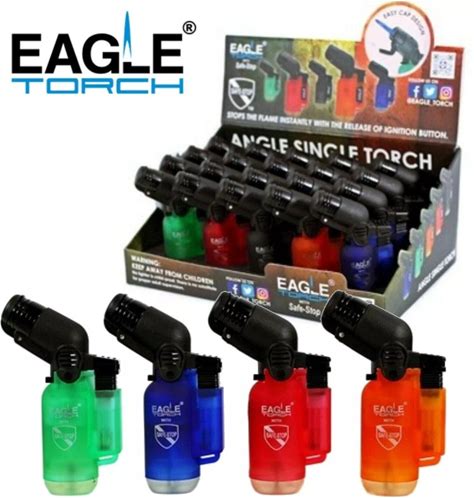 Eagle Angled Flame Butane Torch Lighter Refillable Windproof With 75 ML Fuel