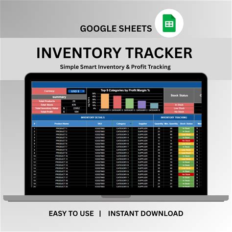 Inventory Tracker Template Spreadsheet Small Business, Inventory Management Tracker Google Sheet ,Inventory Log List Order Tracker Dark Mode