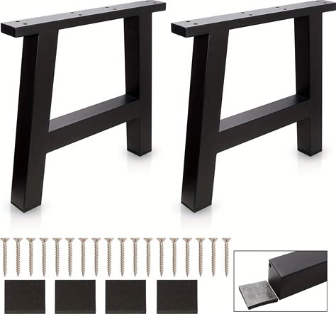 Metal Legs For Furniture, Bench Legs, 16"Black Industry Table Legs Metal Bench Coffee Desk Chair Leg Set Kitchen Table Legs,Tall Table Legs, Of 2,