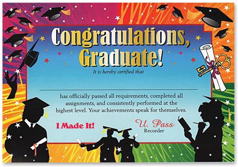 Beistle Congratulations Graduate Certificate 6 Pack