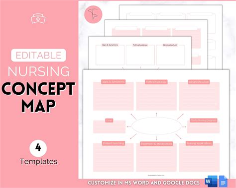 Concept Map Template, NURSING School Notes, EDITABLE Nursing Template, Study Guide, Student Nurse Planner, Med-Surg, Pharmacology