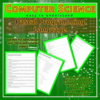 Easy COMPUTER SCIENCE - Pascal Programming Language (Infotext + Exercises)