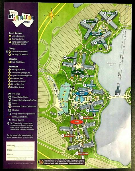 NEW Walt Disney World Art Of Animation Resort Map + 4 Theme Park Guide Maps