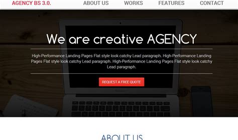 Bootagency Bootstrap 30 Template By Bootstraptor | Creative Market