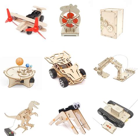 Eco-Friendly Wood Crafts Assembly Diy Kit School Stem Science Engineering Toys 3D Wooden Puzzle For Kids