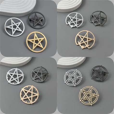 Pentagram Series Stainless Steel Brooch, Symbolizing The Positive Energy Of Warding Off Evil, Symbol