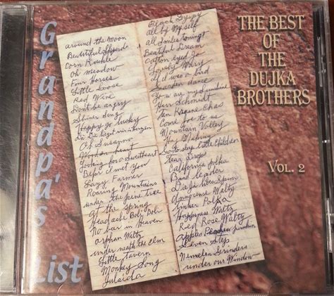 Best Of The Dujka Brothers Volume 2 - Songs- Koline, Koline Polka Red Raven Polka Julida Polka Black Crow Polka (2001 MUSIC CD)