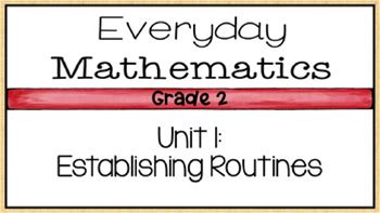 2nd Grade Everyday Math (EDM4) Unit 1 Lesson Slides