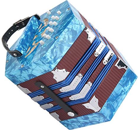 Aramox Concertina Instrument Professional Bright Colors Ergonomic Design Bag Included Suitable For Childrenadults Red , Elemental Blue