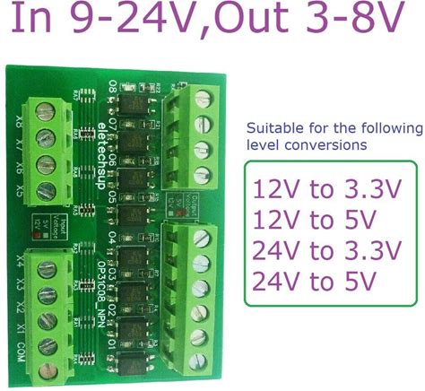 8Ch PLC Digital Switch IO Isolation Protection Board 3.3V 5V 12V 24V Logic Level. Eletechsup. In 9-24V Out 3-8V. Other Consumer Electronics.
