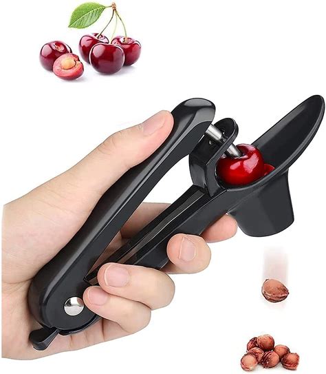 Cherry Pitter - Heavy-Duty Olive And Cherry Pitter Corer Tool With Space-Saving Lock Design, Multi-Function Cherries Stoner Seed Remover Tool For Make Fresh Cherry Dishes