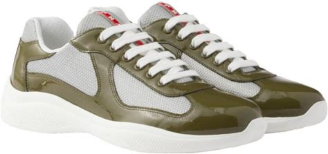 Prada Men's America's Cup Sneakers Patent Leather And Technical Fabric - Green - Size 11US / 44EU