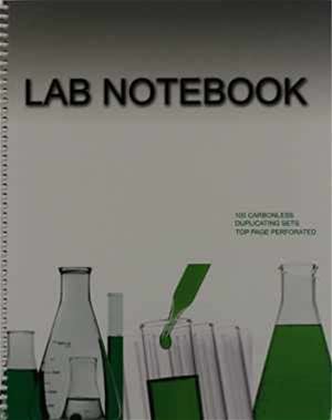 Lab Notebook 100 Carbonless Pages Spiral Bound (Top Page Perforated)