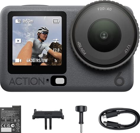 DJI Osmo Action 6 Standard Combo, 8K Waterproof Action Camera With 1/1.1" Square Sensor, Variable Aperture Of F/2.0-F/4.0, Rocksteady 3.0,