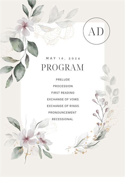 Customizable Event Program Template: Wedding, Birthday, Corporate (Digital Download)