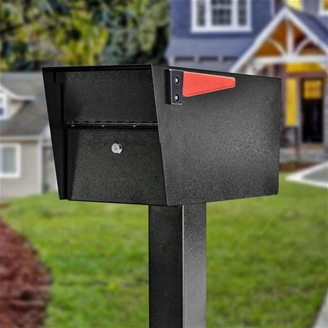 High Quality- Black 7506 Mail Manager Curbside Locking Security Mailbox,Large-Free Shipping