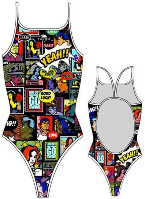 Turbo Yeah Comic Swimsuit Multicolor S Women