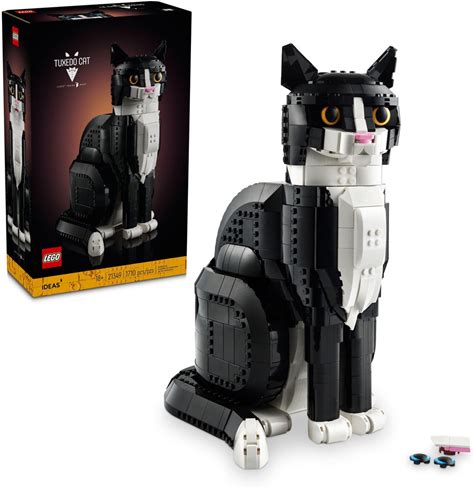 LEGO Ideas Tuxedo Cat - Building Sets For Adults, Ages 18+ - DIY Crafts Kit For Home Decor, Living Room Or Bedroom - Gift For Christmas - 21349