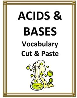 ACIDS AND BASES VOCABULARY CUT PASTE
