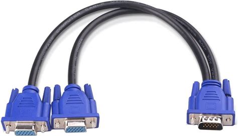 TB VGA Splitter Cable Converter Adapter Dual VGA Monitor Y Cable 1 Male To 2 Female Adapter Converter Video Cable For Screen Duplication Dual Screen (